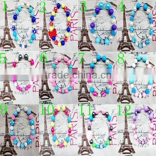 Spring bubblegum chunky bead necklace wholesale