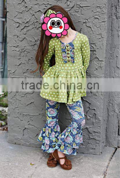 Factory prices wholesale children's clothes hand made baby girl dress girl fall double pleated suit