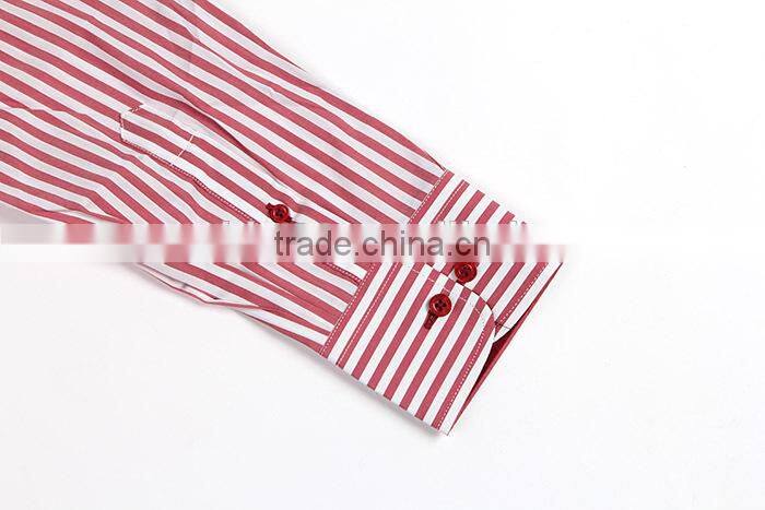 Burgundy stripe men's stretch shirts