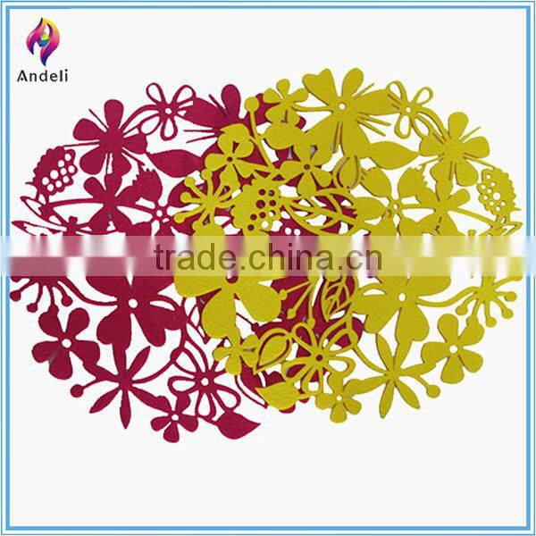 Felt carved flower handmade placemats set