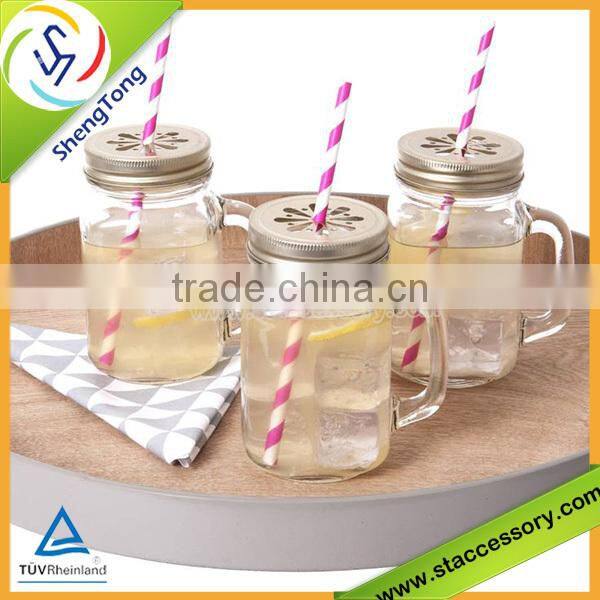 fashion and High quality glass jar with handle wholesale hot selling