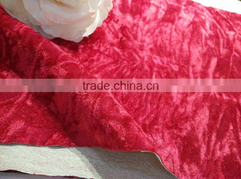 poly plain crushed velour fabric