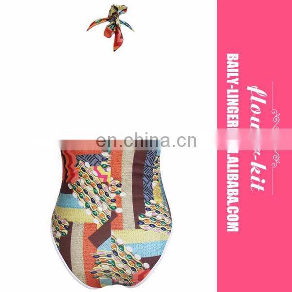 New Arrival Sexy Floral One Piece Lace Up Swimsuit