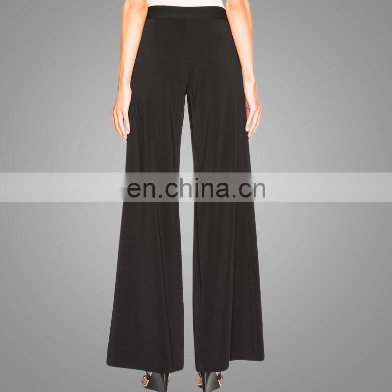 New Latest Muslim Design High Waist Pants Palazzo Trousers Wide Leg Pants Plus Size Black Trousers Feet Trousers Ankle Length