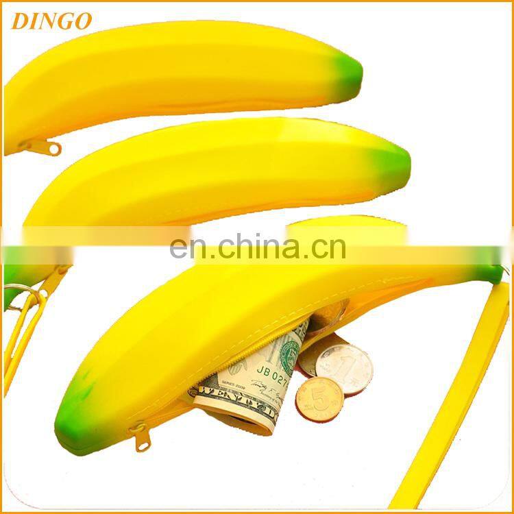Creative lovely silicone wallet,Banana Students holding small coin purse