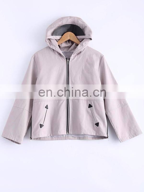 Wholesale spring fashionable women zipper hoodie jacket