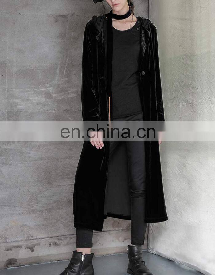 New Arrival Style Customized Long Women Winter Hoodie Velvet Coats