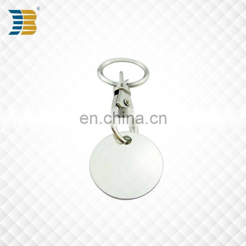 High quality custom soft enamel blank metal game trolley coin keychain