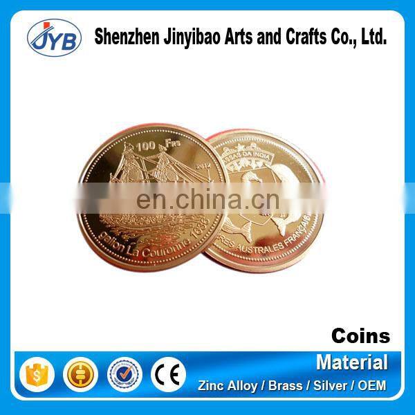 Promotional custom souvenir replica metal good luck coins