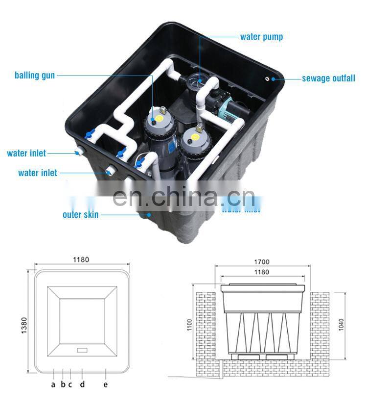 Water Faery Buried Type Swimming Pool Equipment Industrial Water Sand Filter Tank