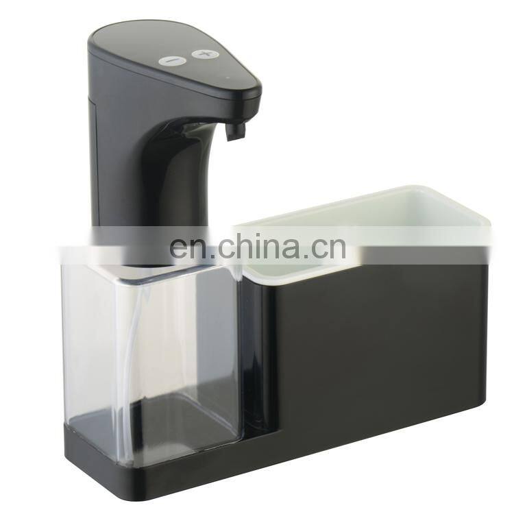 Design Modern Plastic Kitchen Sink Countertop Liquid Dish Soap Dispenser Bottle Caddy with Storage Compartents