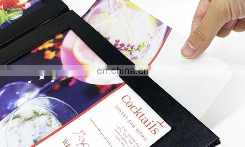 3 pages lighting foldable portable battery operated acrylic material led restaurant menu
