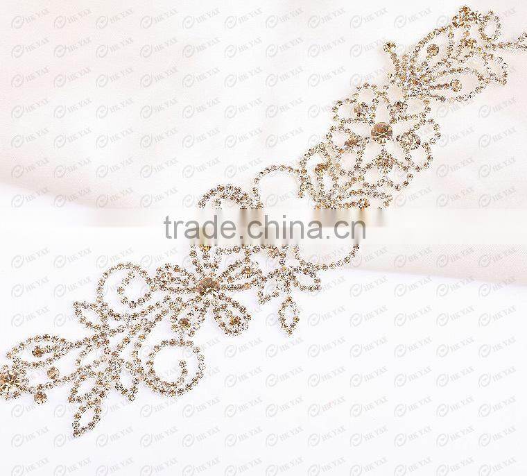0227L elegant rhinestone embellishment for dresses,rhinestone crystal embellishment,shiny crystal embellishment for dresses