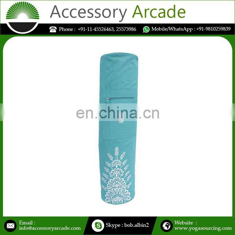 Wildlife Embroidered in Cotton Canvas Fabric With Private label Yoga Mat Bag