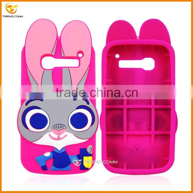 china supplier fashion cute rabbit silicon soft cover case for motorola G