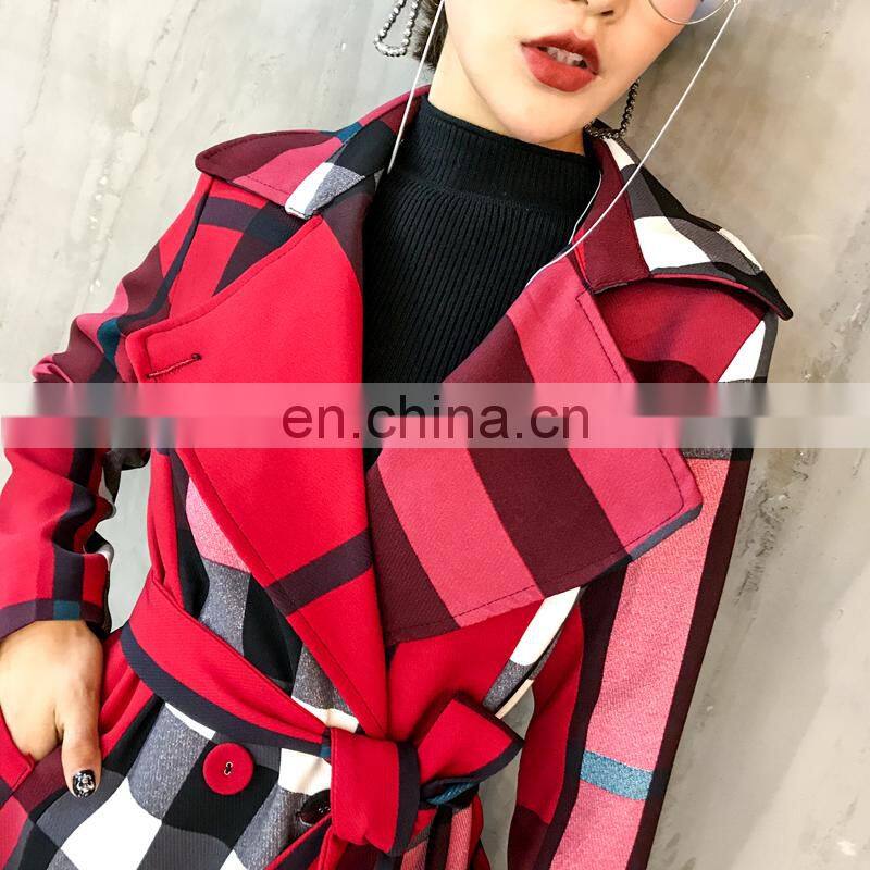 custom brandHot Selling In Stock Amazon Style Hot Sale High Quality New Color Matching Autumn Fashion Long Elegant Women Coat