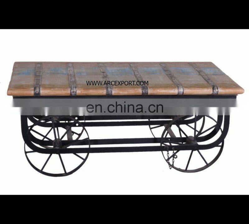 wooden cart table