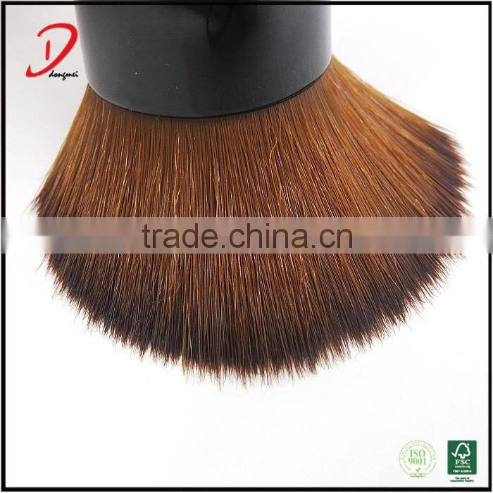 Custom Black Wooden Handle Synthetic Hair Foundation Brush