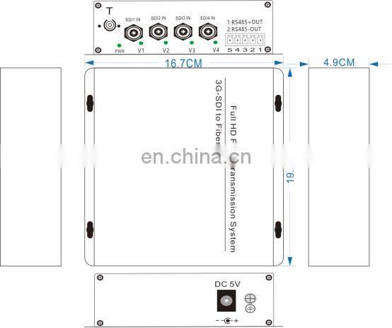 4-Channel HD-SDI/3G-SDI video optical fiber media converter