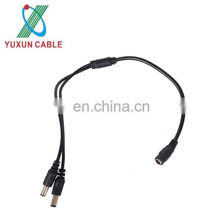 1 to 2 way dc power splitter cable connector 2.1x5.5mm power cable
