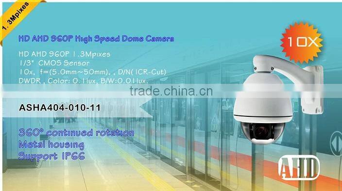 AHD Camera PTZ 10X zoom/pan/tilt 1.3 Megapixel Sony CMOS MINI PTZ Outdoor Camera 960P AHD High Speed Dome Camera with Ip66