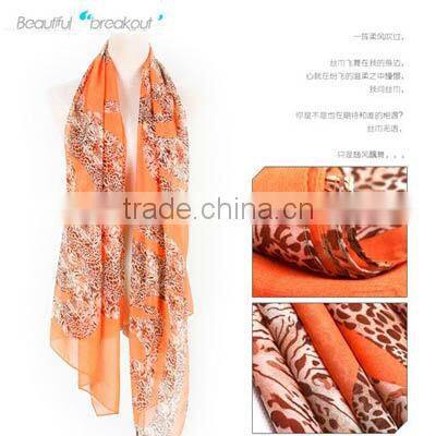 2013 new style custom colorful printed fashion leopard scarf