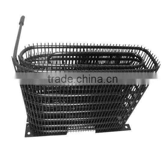 Wire-on-tube roll bond and fin refrigerator evaporator