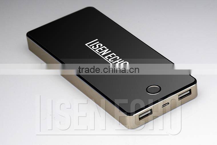 Latest fashion HD advertising portable power 8000mah large capacity polymer cell aluminum shell backup battery