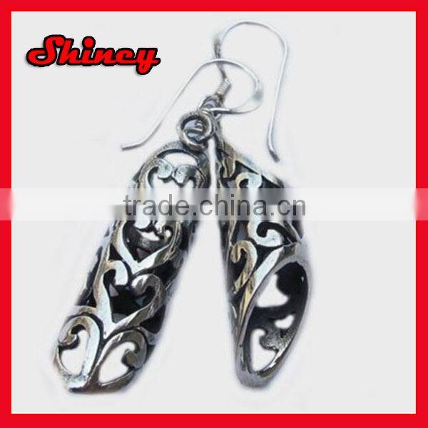 high quality micro paved gold plating white AAA cubic zironia fashion men's earrings