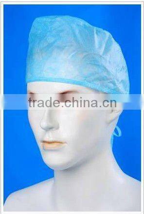 Disposable PP non woven hair surgical doctor caps colorful with ties