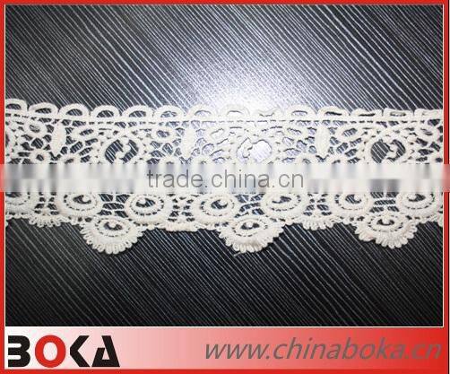 BOKA hot selling white water soluble cotton lace fabric
