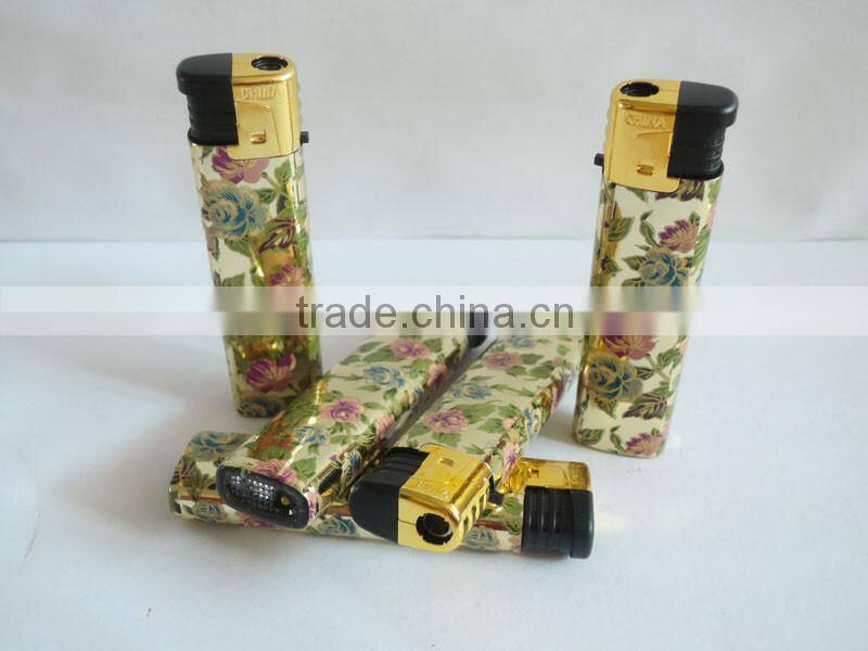 hot printing custom piezo electronic windproof flame cigarette lighter