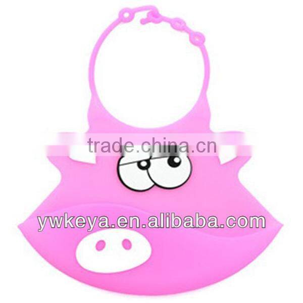 Latest design cartoon cute animal shape silicone wholesale baby bibs