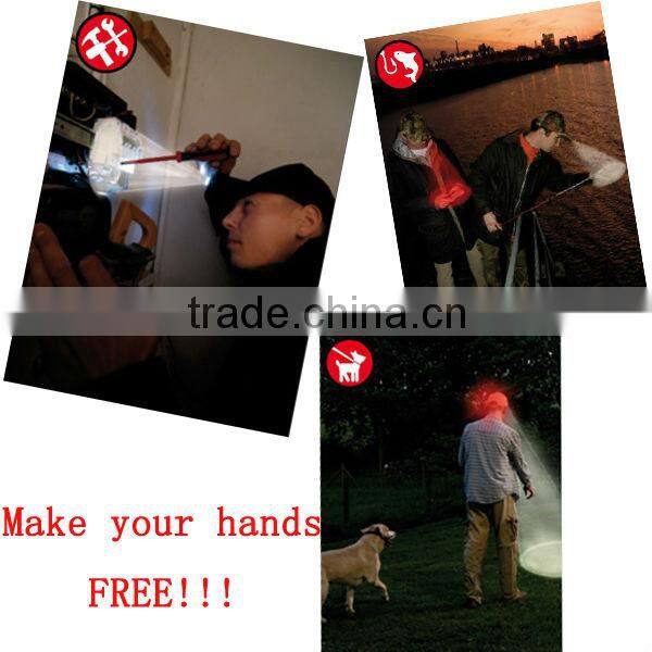 camo material white and green LED colors fast and closed hunting caps