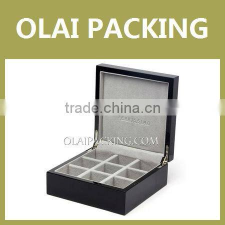 High Quality 8 Slots Wooden Tea Bag Storage Box