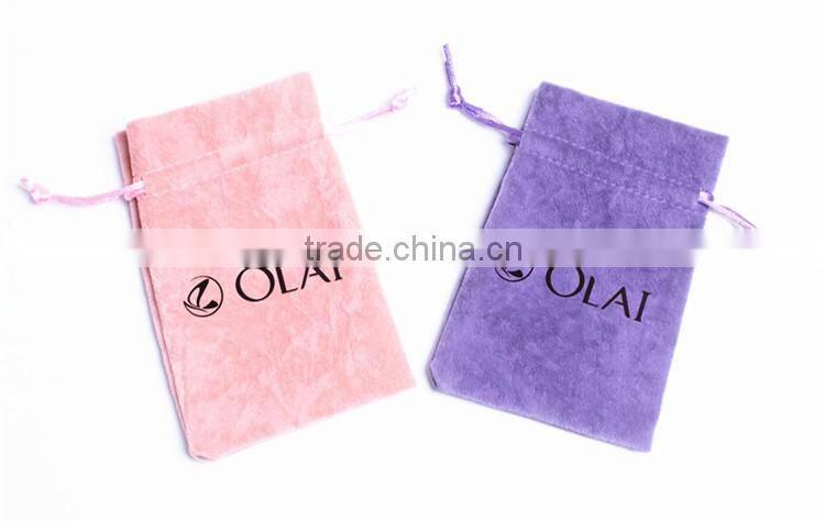 Custom Printed Microfiber jewelry suede drawstring pouches