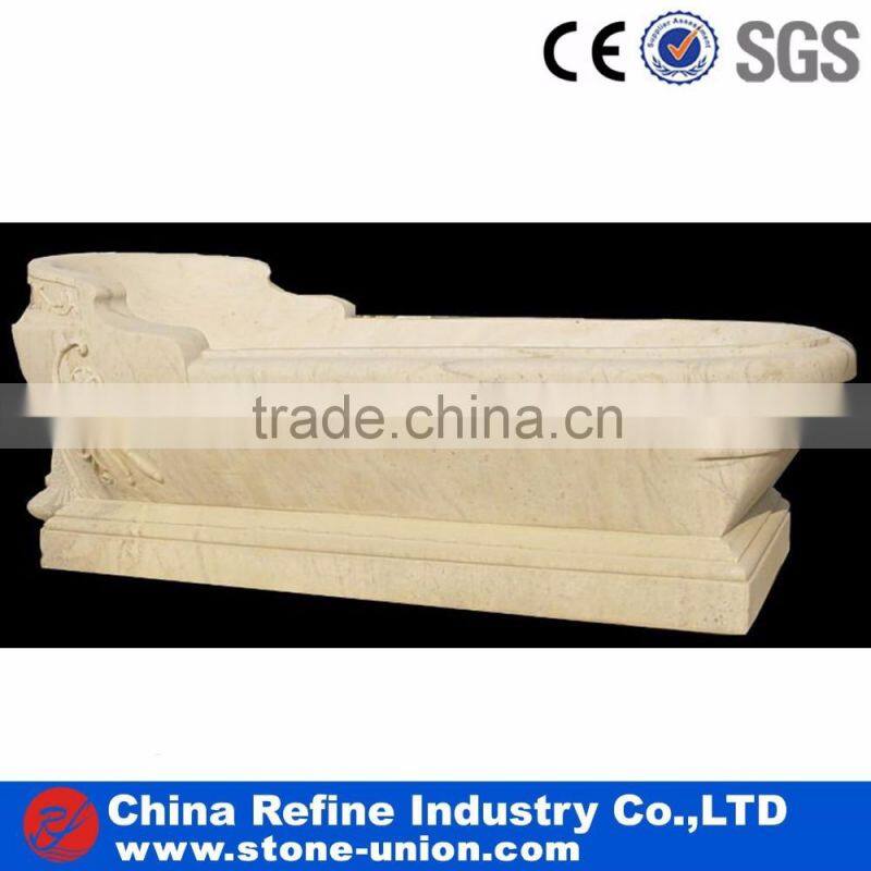 hand carved white marble bathtub for bathroom