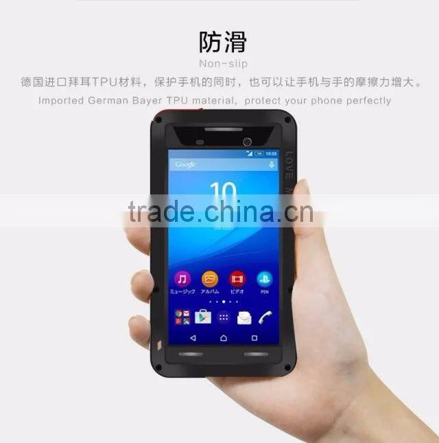 Original Love Mei Waterproof Case For Sony Xperia m5 Shockproof Metal Powerful Gorilla Glass Hybrid Phone Cover Case TB-0151