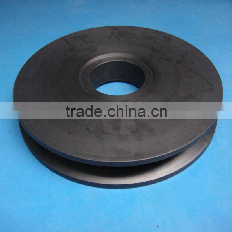 CNC machining black Nylon polyamide PA6 pulley wheels with bearings