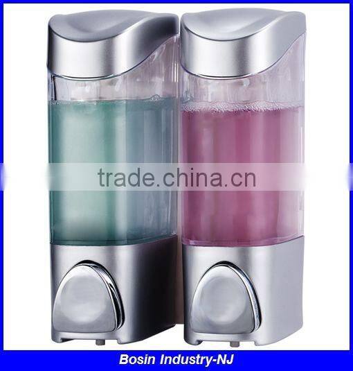 double wall mounted hospital alcohol hand sanitizer dispenser with double bottles