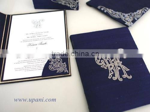 Silk Embroidered wedding invitations