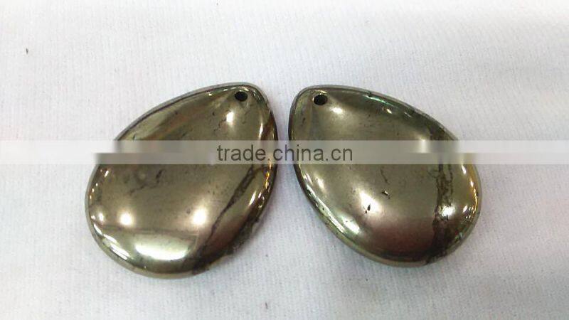Pyrite loose gemstone in pear shape factory made