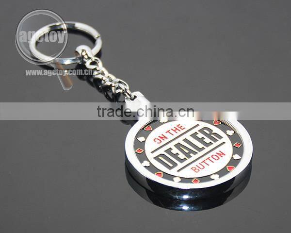 High Quality Zinc Alloy Metal Casino Chips Custom Engraved Enamel Personalized Poker Chip Keyring
