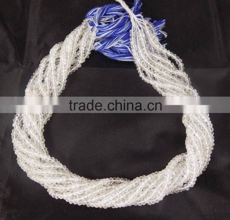 1 Natural Crystal Quartz Faceted Rondelle Beads,Faceted Jewelry Making Beads,Clear Quartz Beads,10-13mm Beads,Finding Bead