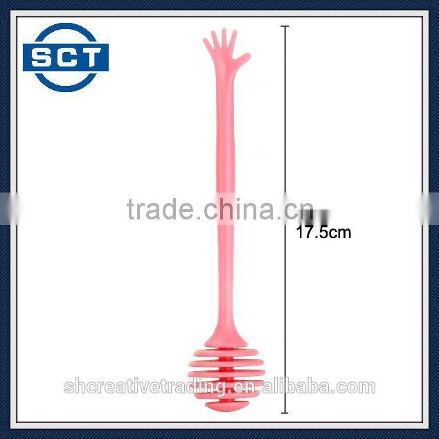 Plastic Long Handle Spiral Head Honey Sugar Dipper Stirrer Stick