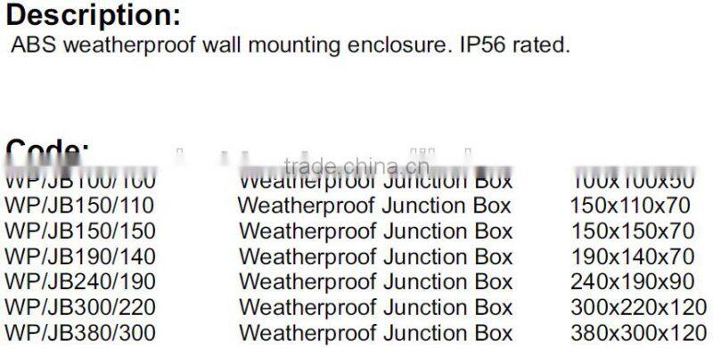 IP56 weatherproof junction box abs junction box