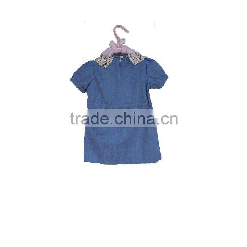 New Fashion children's dress with pearl collar