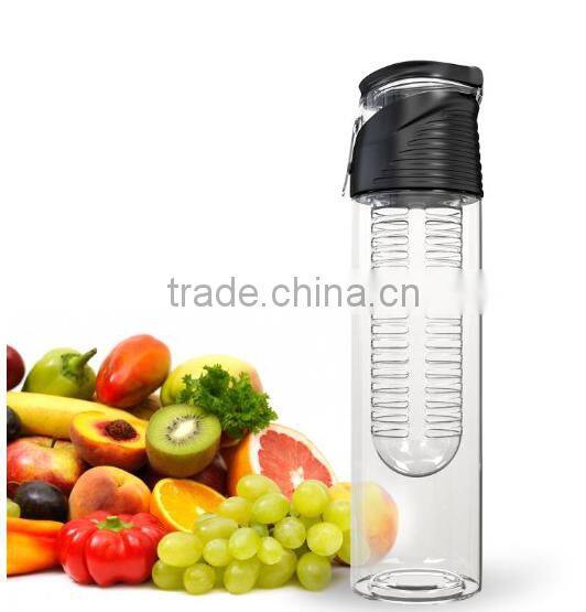 Sport Water Bottle with Fruit Infuser and Carrying Handle,with Locking Flip Top Lid,BPA FREE -23 Oz-made with Tritan Copolyester