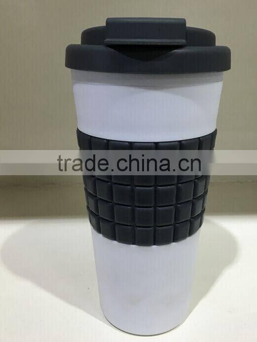 BPA free Coffee Use Portable Bottle Plastic Double Wall Coffee Bottle with Locking Lid