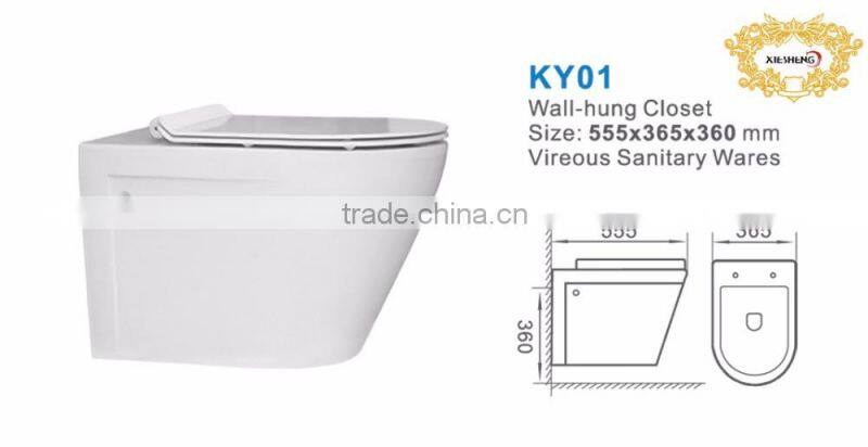 Chaozhou Bathroom Ware Items Wall Hung Toilet Bathroom Sanitary Set